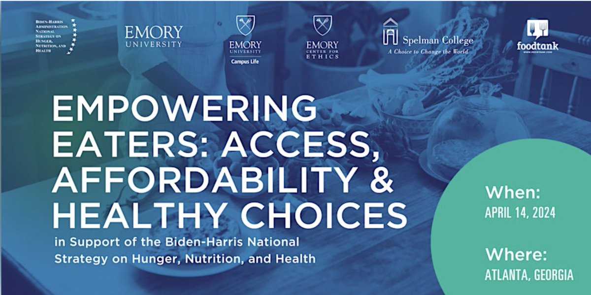 Join us in Atlanta on Sunday, April 14th (or via livestream) for this fantastic Summit themed “The Health and Wellbeing of Future Generations in Policy” in collaboration with Emory University’s Office of Campus Life, Spelman College, the CDC Foundation, and Food Tank.

Speakers