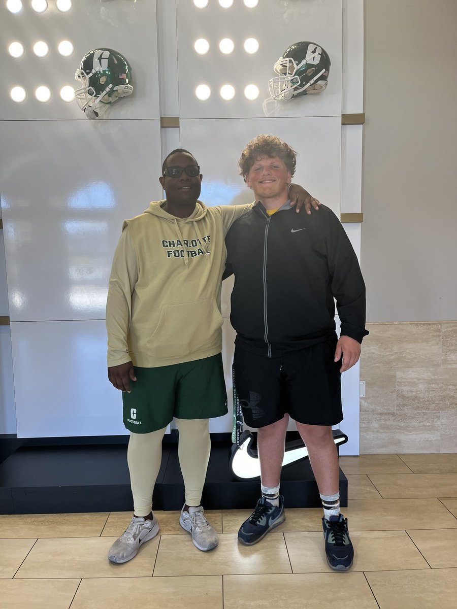 Had a great experience at Charlotte today can’t wait to be back. @CoachDLuckey @CoachM_Miller @CoachZachBev @CCvikingFB