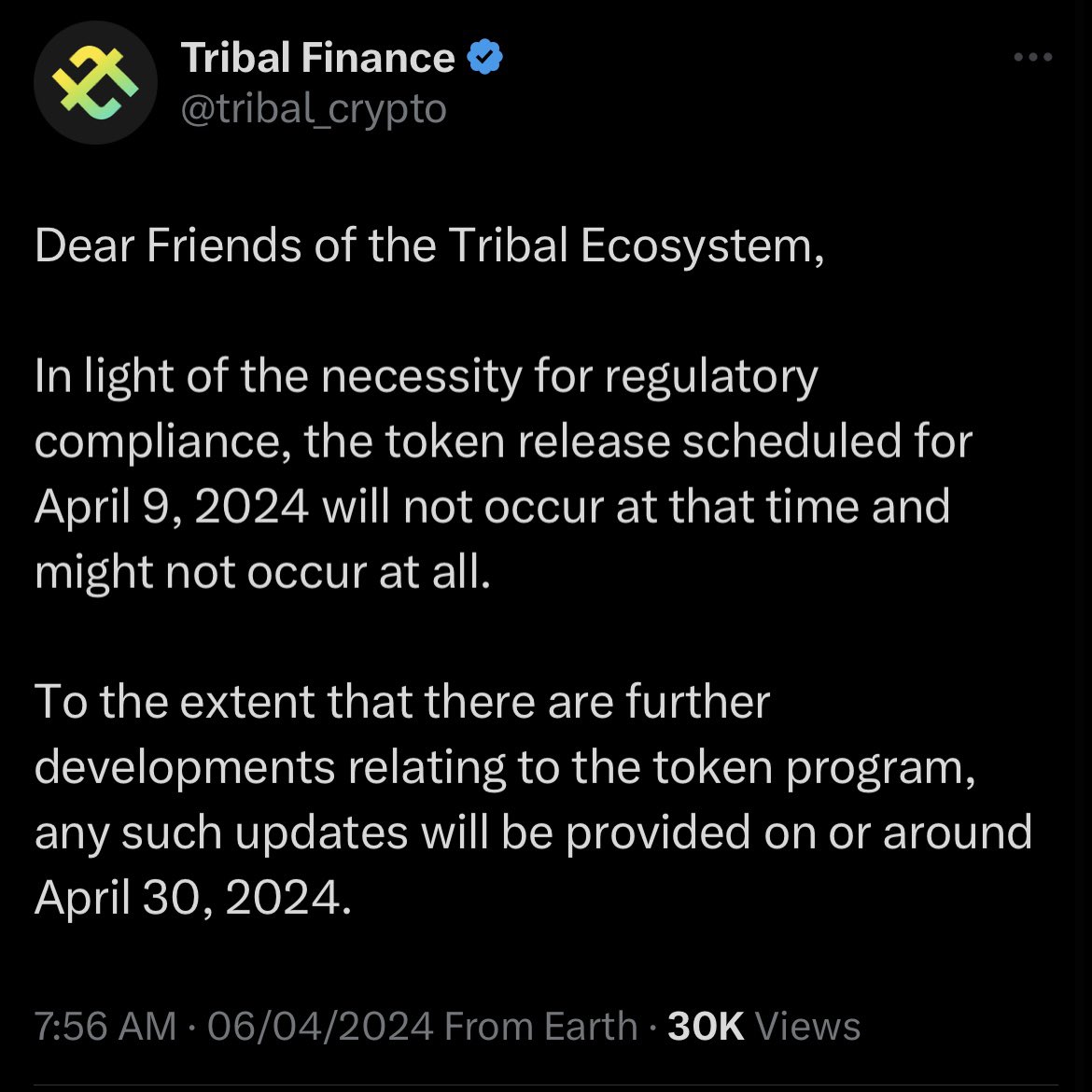 fuzzxbt's tweet photo. 12/ The shitstorm eventually subsided with the one-year delay, and many have moved on, simply waiting to revisit the situation on the 9th April 2024 for the Token Generation Event-

only to be hit with this: https://t.co/uyNGPR5J0v