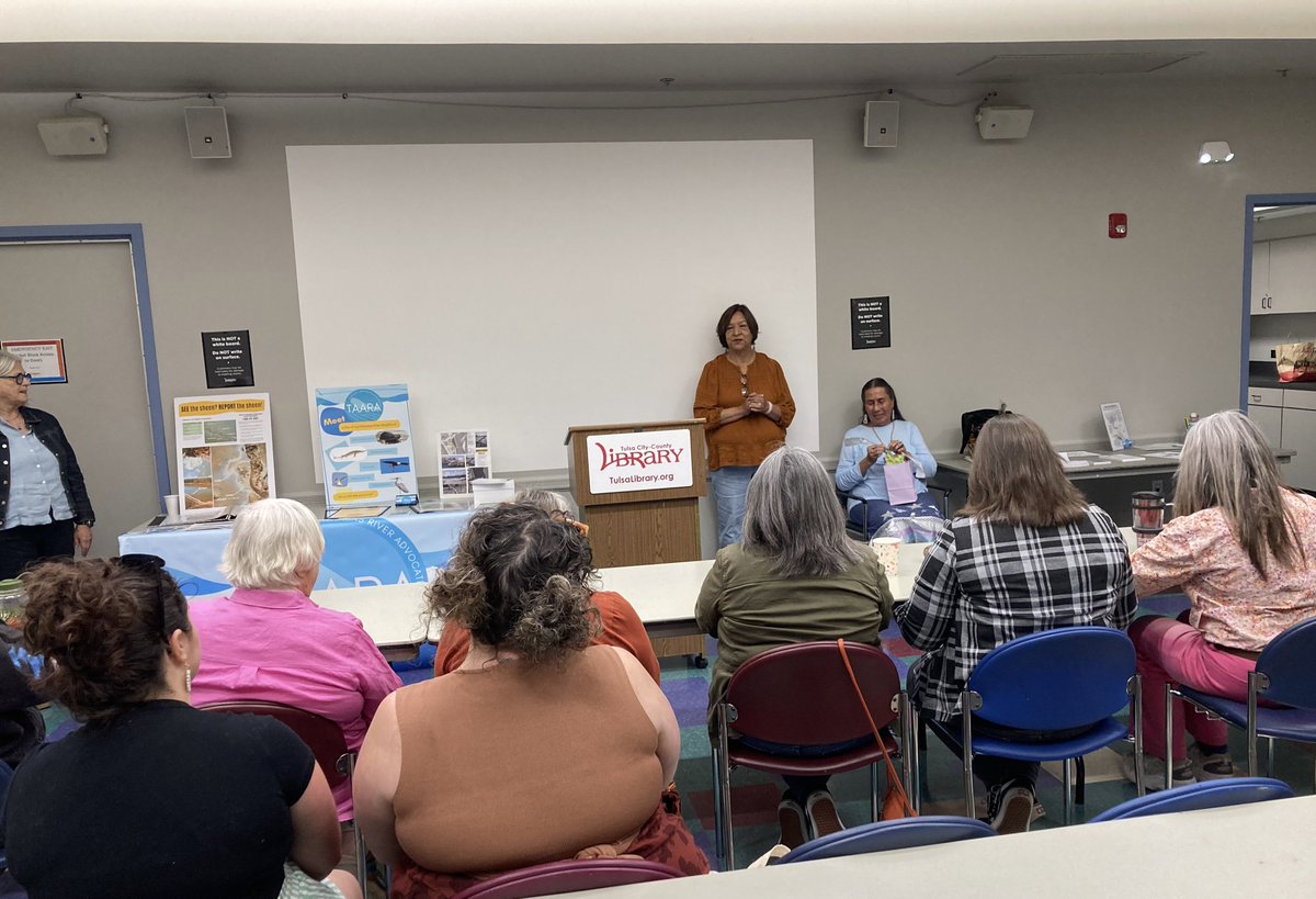 Thank you Casey Camp-Horinek for speaking at the Zarrow Library & sharing how our Tribal Nations are working to protect our water, our air & our land. Indigenous peoples are less than 5% of the world population but protect 80% of the Earth's biodiversity.