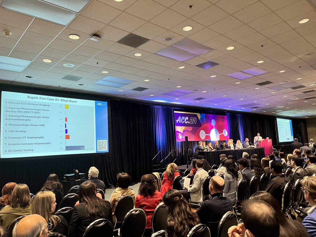 My favorite session of #ACC24 Day 1. Learning from 10!! experts how they would approach chest pain. Amazing sessions with lots of nuanced discussions.