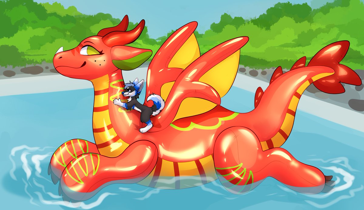 Biggest dragon pooltoy! Multi-YCH for: @sweet_candy_nl @DzikiSmok @ReverbHusk