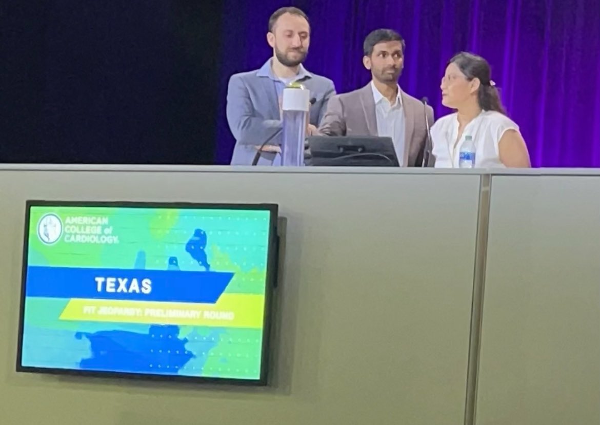 Wilson Lam (@wilzawall) on Twitter photo The board for #accfitjeopardy #ACC24 semifinal B is set! Squaring off are <a href="/MichiganACC/">Michigan Chapter ACC</a> , <a href="/NYSCACC/">New York Chapter, ACC</a> , and defending champion <a href="/txchapteracc/">Texas Chapter - ACC</a> - tomorrow at 1215-1245 at the Engage Stage! Don’t miss the action!!! <a href="/ACCinTouch/">American College of Cardiology</a> <a href="/SaurabhSDani/">Saurabh S Dani, MD, MSc</a> <a href="/DocBrownAB/">Anish Bhatt</a> The board for #accfitjeopardy #ACC24 semifinal B is set! Squaring off are <a href="/MichiganACC/">Michigan Chapter ACC</a> , <a href="/NYSCACC/">New York Chapter, ACC</a> , and defending champion <a href="/txchapteracc/">Texas Chapter - ACC</a> - tomorrow at 1215-1245 at the Engage Stage! Don’t miss the action!!! <a href="/ACCinTouch/">American College of Cardiology</a> <a href="/SaurabhSDani/">Saurabh S Dani, MD, MSc</a> <a href="/DocBrownAB/">Anish Bhatt</a>