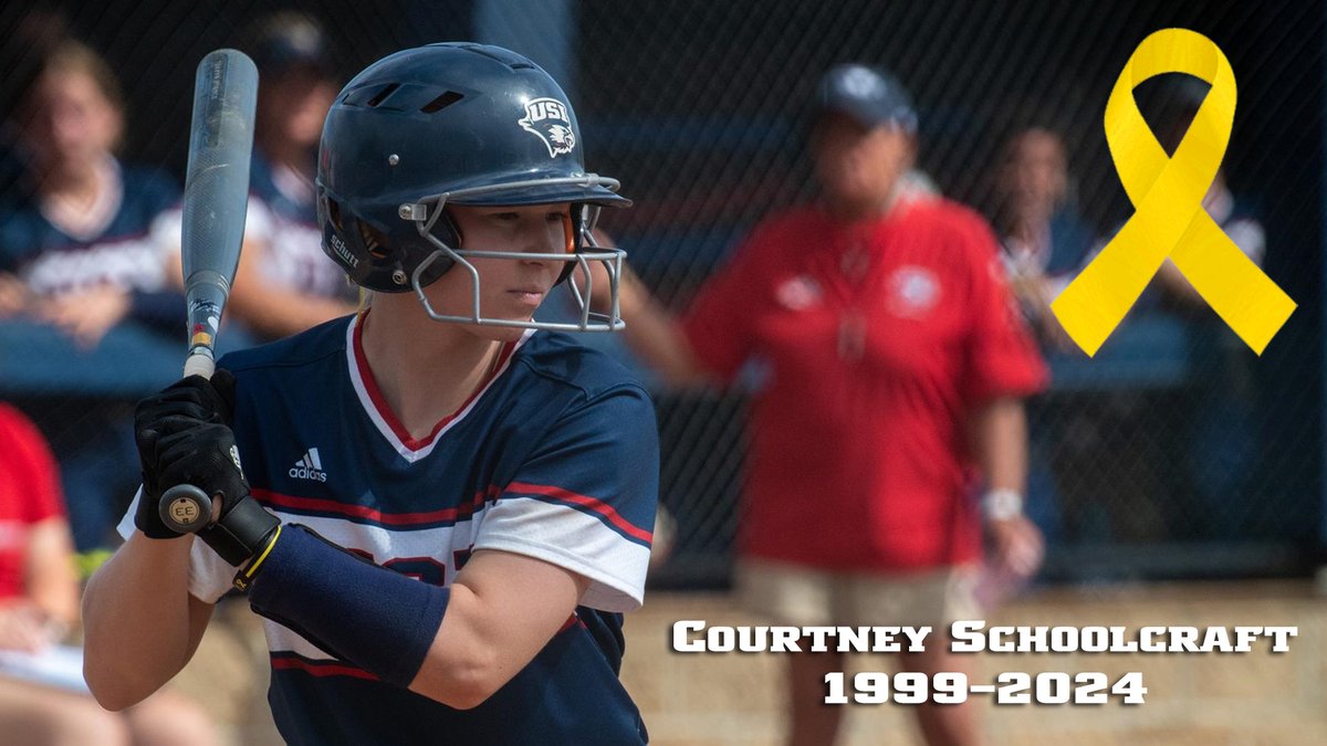 USI Athletics and @USISOFTBALL are saddened to learn of the passing of former player Courtney Schoolcraft after a long battle with cancer. The Screaming Eagles extend condolences to the family and loved ones of Courtney Schoolcraft. 📰 Obituary: legcy.co/3VPjdrM
