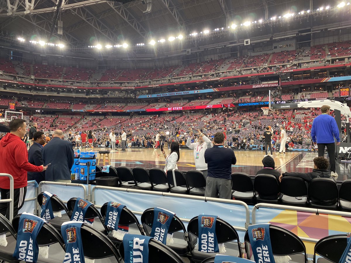 Nothing from me in a long long time but this view from our seats at the Final Four is worth a revival. So thankful and proud to be here. Go Pack!