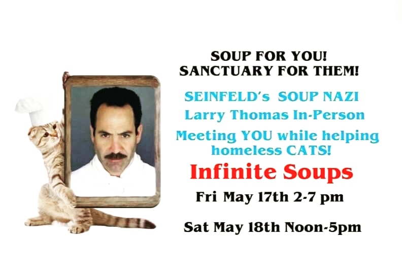 THE SOUP NAZI IS COMING TO TACOMA! @RealSoupNazi Larry Thomas will be @InfiniteSoups_ coming in May! STAY Tuned for more details or No Soup For You!