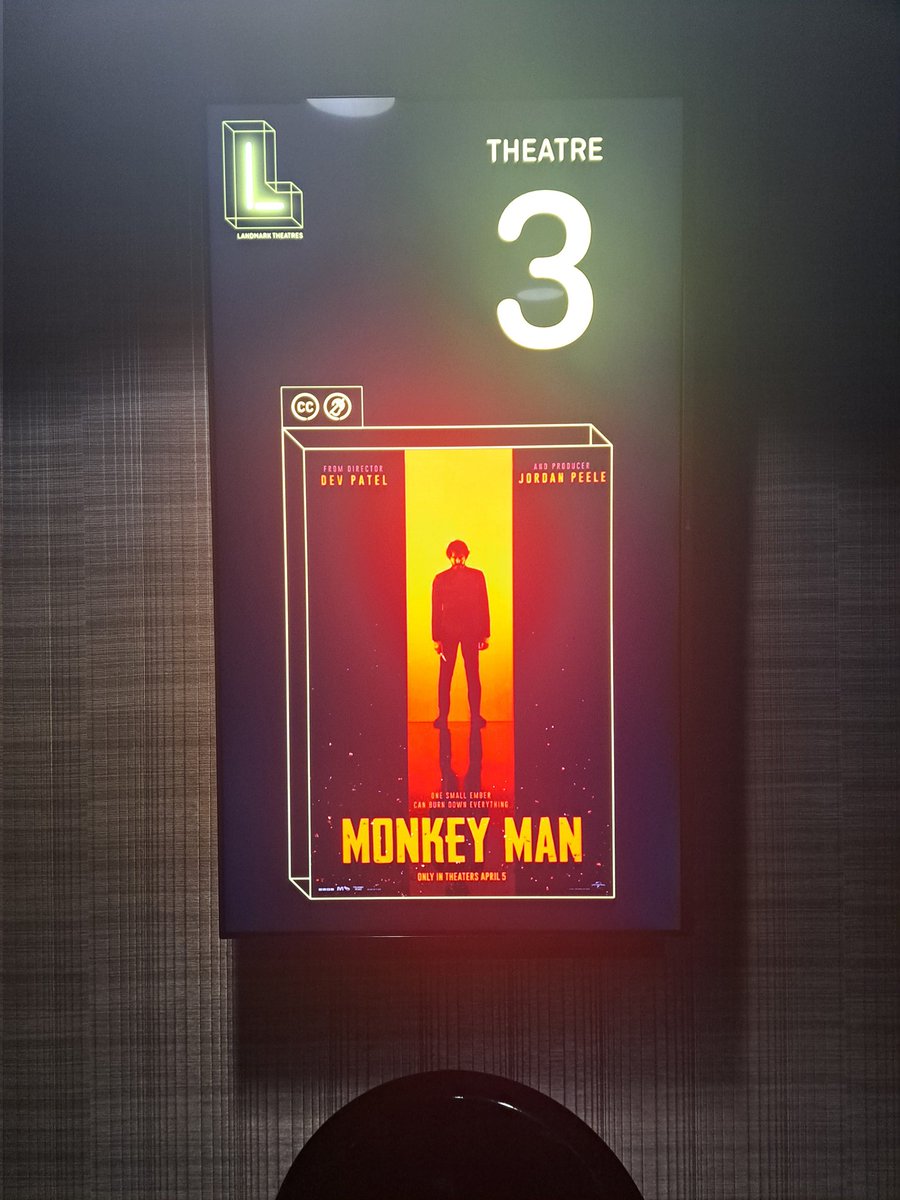 MONKEY MAN... this was amazing!! 

#devpatel #monkeyman #landmarktheatres