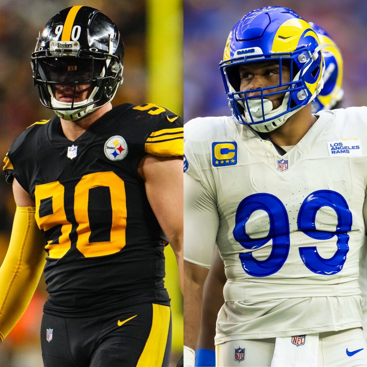 𝗧𝗥𝗘𝗡𝗗𝗜𝗡𝗚: Aaron Donald says that TJ Watt is the new best defensive player in the #NFL now that he’s retired, he told @greenlight “I would say right now, I think it's T.J. Watt. If you talk about a guy who's consistent, who has been doing it year in and year out…