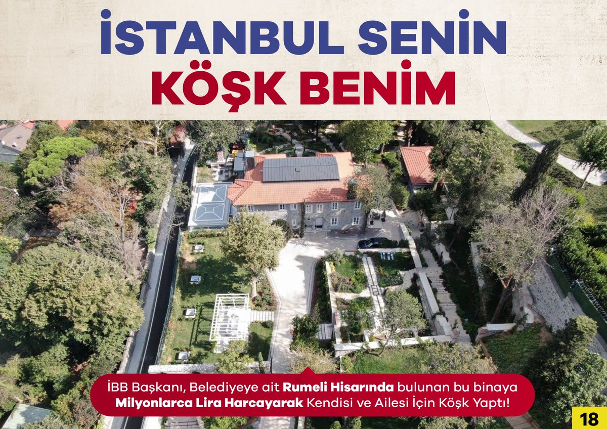 İBB Başkanı Ekrem İmamoğlu’nun, Rumeli Hisarı’nda belediyeye ait şehitlik arazisi üzerine milyonlarca lira harcayarak ailesiyle birlikte yaşamak için köşk yaptırdığını biliyor musunuz?