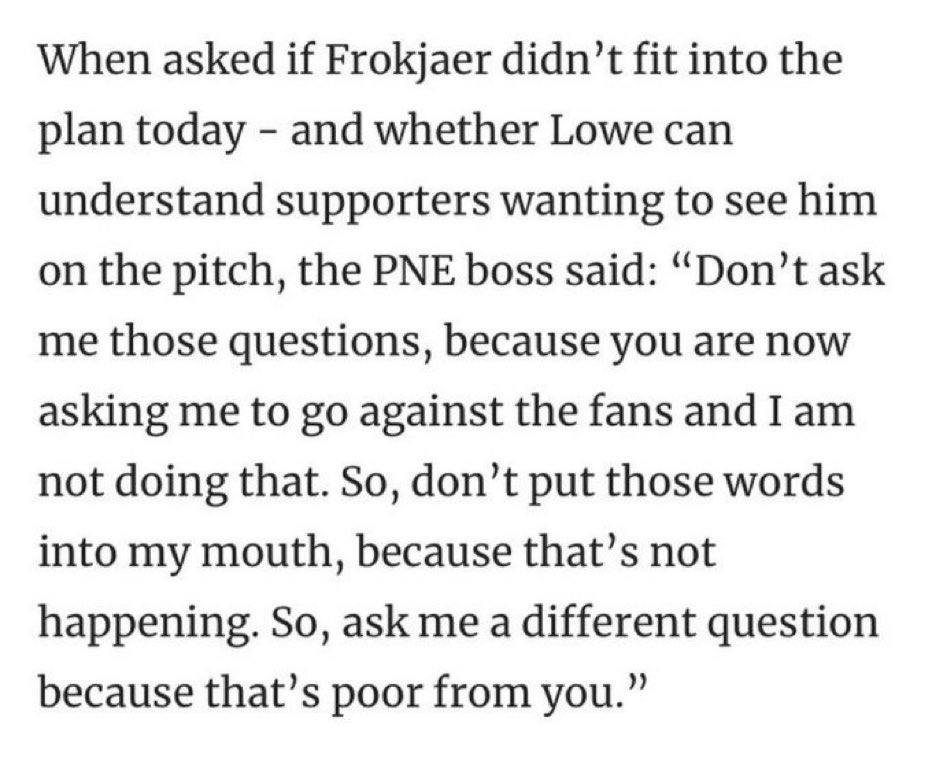 Things have been going alright at #pnefc. I don’t think I can think of a manager that fans haven’t turned on to some extent. Just footie init. But this is so ridiculously thin-skinned, petty and pointless.