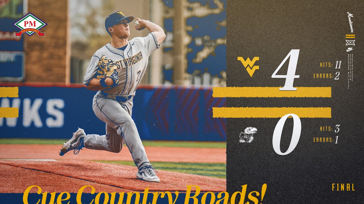 🎶CUE COUNTRY ROADS!! Derek Clark with the complete-game shutout! #HailWV