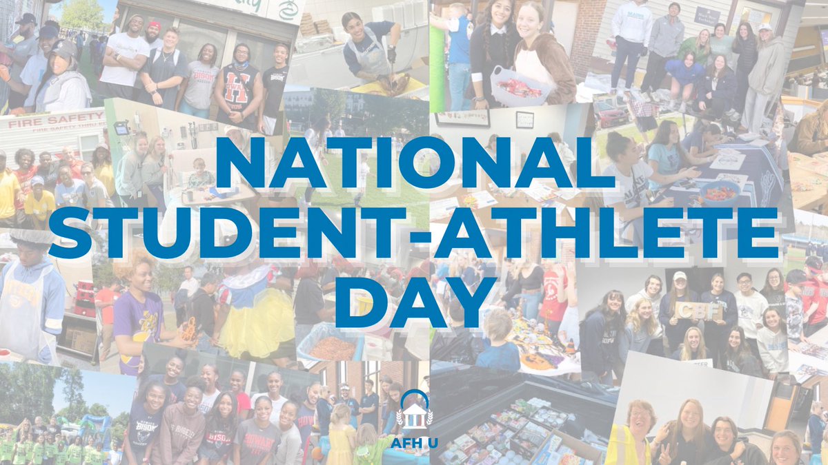 Today is the day we get to uplift and celebrate #studentathletes! Since 2013, AFH University athletes have positively impacted over 165,000 people through community service 🤩 Support their work by donating to our #AgentsofChange campaign 💙 🔗 secure.qgiv.com/for/zf5g9l