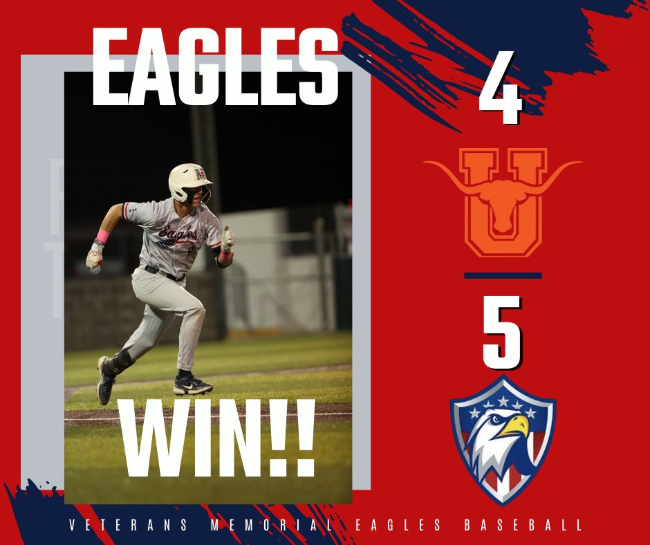 ‼️EAGLES WIN in a Walk-Off Thriller‼️Great way to end the weekend with an exciting W 👏👊 Next Game: Tuesday 5:30 pm vs Carroll at Cabaniss. Let’s Keep It Going‼️🦅⚾️ #EaglesBaseball #VeteransMemorial