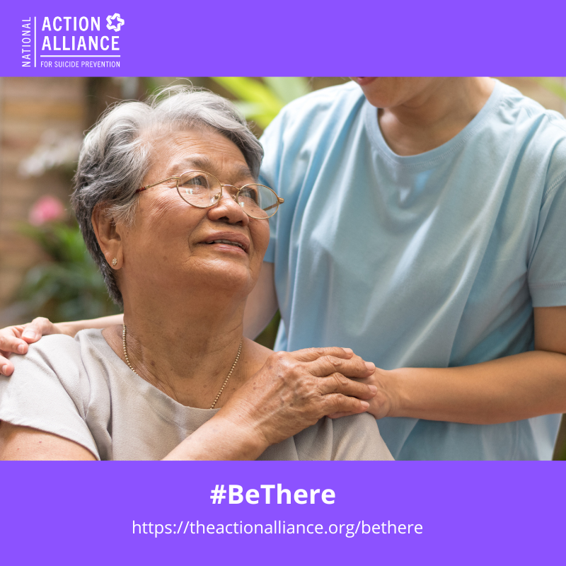 We all play a role in being there for others and helping to promote hope and help. #BeThere for someone who might be struggling or in crisis #suicideprevention theactionalliance.org/bethere