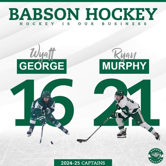 Proud to announce our 2024-25 Co-Captains Wyatt George ‘25 and Ryan Murphy ‘26 Congrats Wyatt and Murph!