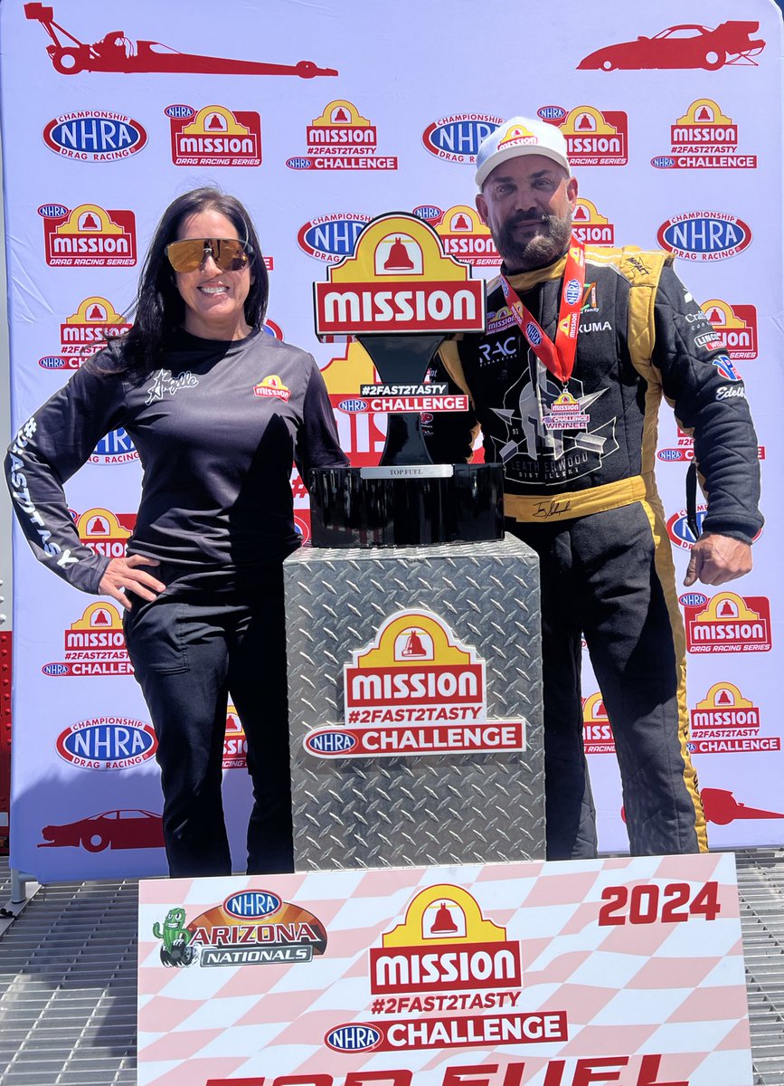 Mission ☝️ accomplished for @TheSargeTF1! Help me congratulate him on his first TOP FUEL @MissionFoodsUS #2fast2tasty @NHRA challenge win! #ArizonaNats