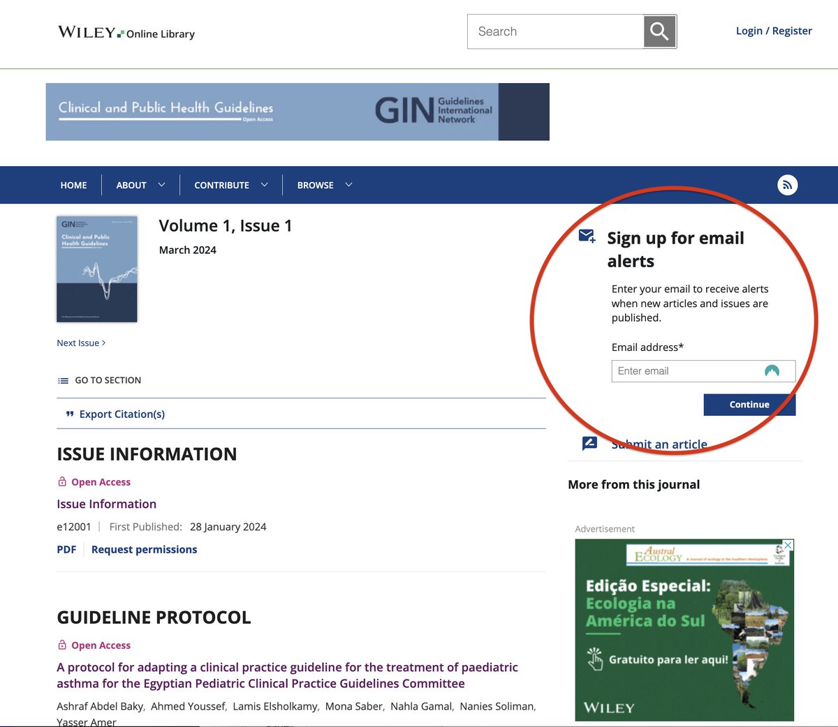 In March 2024, we launched the 1st issue of Clinical & Public Health Guidelines official @gin_member Journal and the 1st dedicated to guidelines 👇🏽 onlinelibrary.wiley.com/toc/28363973/2… Interested in Guidelines? Sign up for email alerts Researcher/CPG developer? consider submitting with us!