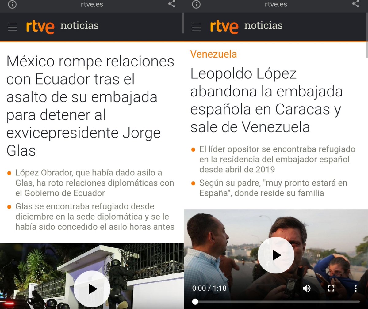 Sale la derecha aplaudiendo a Daniel Noboa tras invadir la embajada de México pues según ellos Jorge Glas es un convicto corrupto... ¿Que habrían dicho esos mismos si Nicolás Maduro hubiera invadido la embajada de España para detener a Leopoldo lopez fugitivo de la justicia?