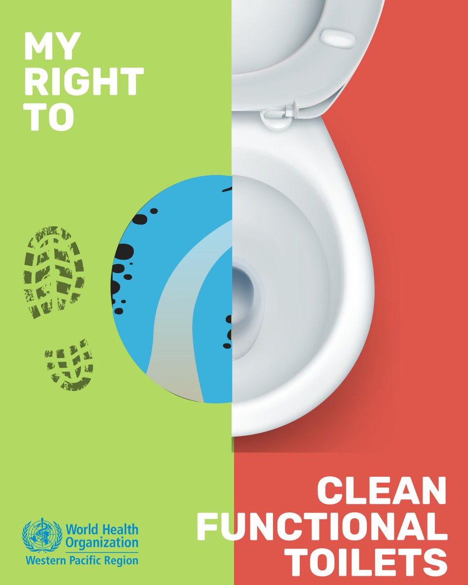 Access to sanitation is essential for human health, yet 400 million people in the Western Pacific lack access to adequate 🚽 leaving them little option but to 💩 in the open. Access to a clean, functional toilet is your right. #MyHealthMyRight #WorldHealthDay