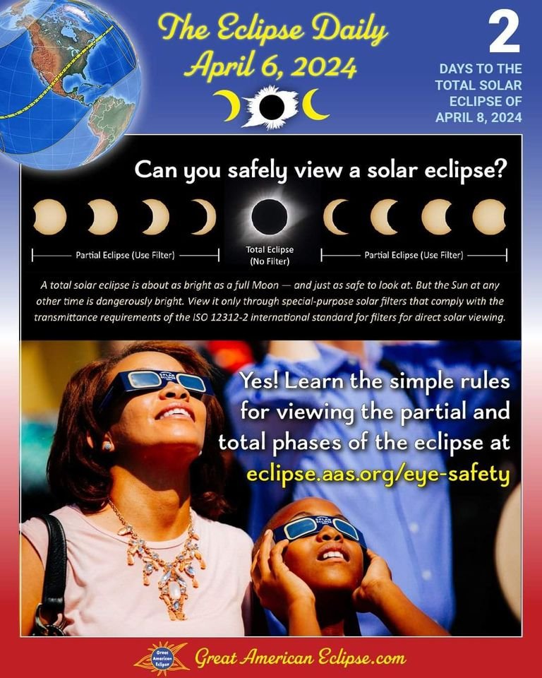 SoJulioGaravito's tweet image. ¡Es fácil ver el eclipse de forma segura el próximo lunes! Obtenga más información en
eclipse.aas.org/eye-safety
#eclipsedaily #eclipse2024.
Información compartida por:
Andrés Mejía Valencia.
Sociedad Julio Garavito para el Estudio de la Astronomía (SJG - Astronomy);