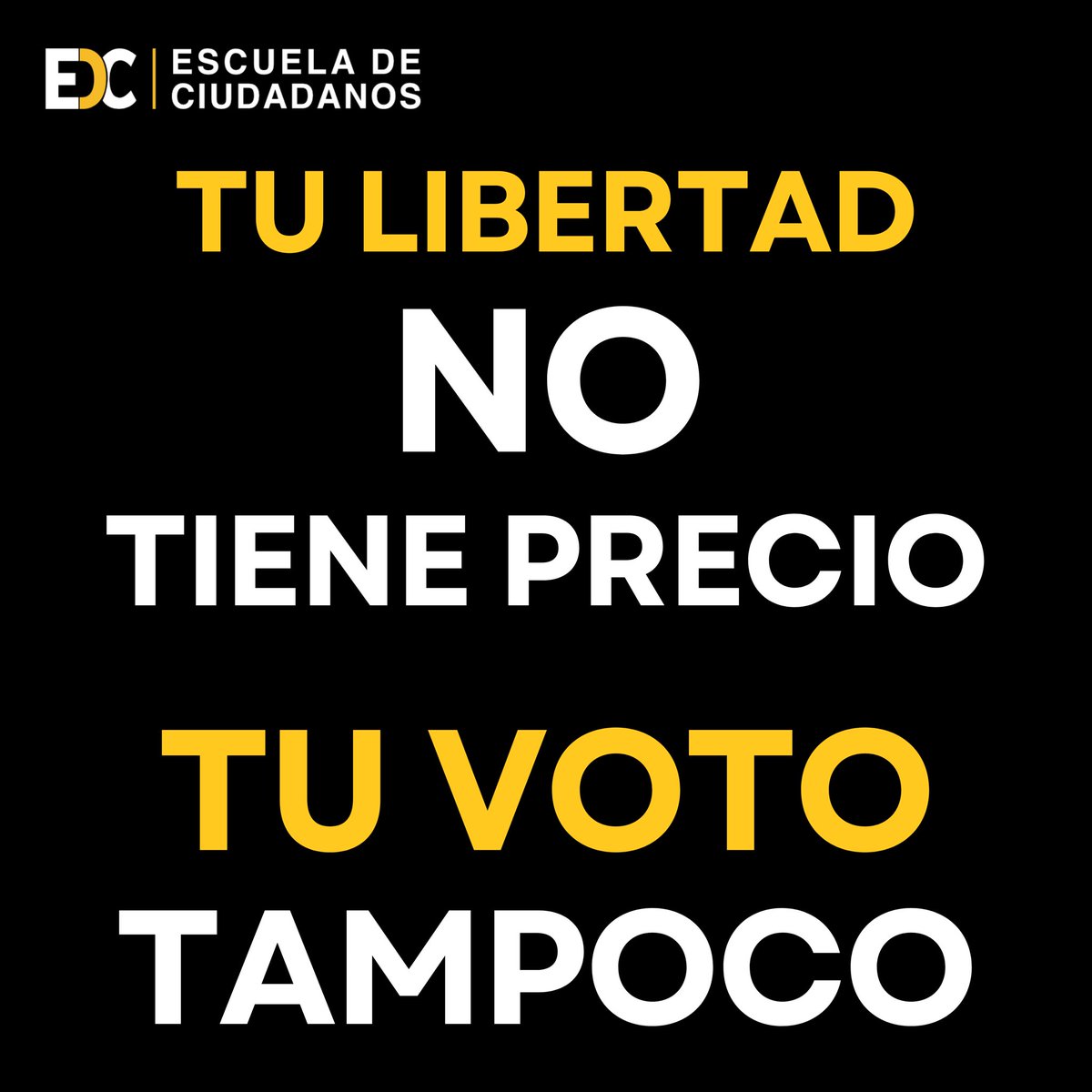 🔴Elegir libremente es lo que nos permite vivir en democracia, no permitas que nadie intente comprar tu decisión.

México nos pertenece a tod@s y está en nuestras manos construir un país mejor.

#VotaLibre🇲🇽
#DebatePresidencial🗳️