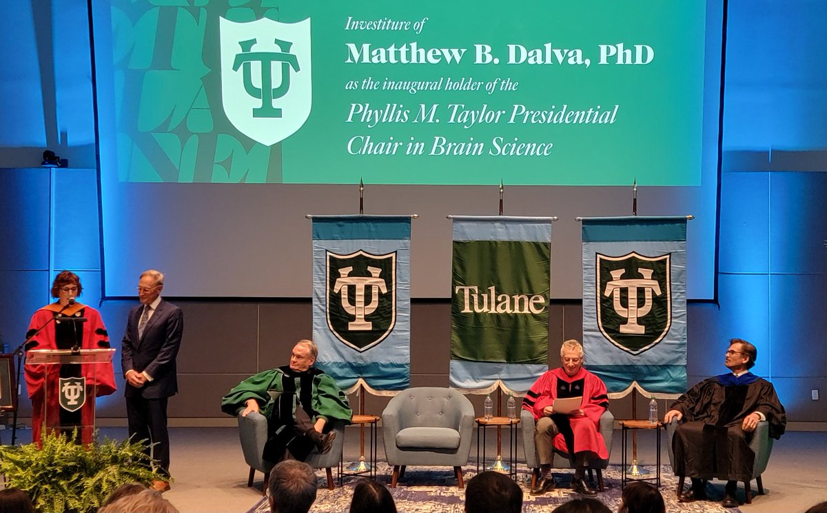 Investiture of the Director of the Tulane Brain Institute Matthew Dalva as the Inaugural holder of the Phyllis M. Taylor Presidential Chair in Brain Science. Friday, April 5. Exciting times for Neuroscience at @Tulane #RollWave