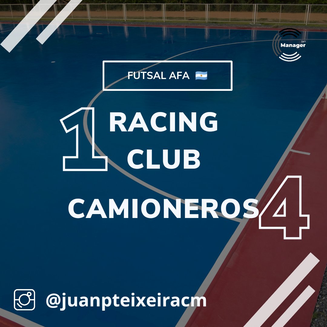 #FutsalAFA ⚽️🇦🇷 | #Fecha4

#BarracasCentral (9) goleó por 4-0 a #Hebraica (7). #Camioneros (3) le ganó por 4-1 a #RacingClub (2).

#futsalargentino #futsal #afa #futsalafa #afafutsal #vivimosfutsalafa #pasionfutsal #adostoquesfutsal