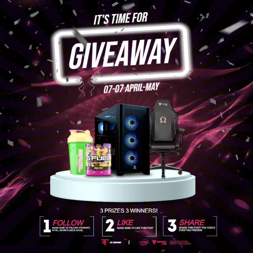 4T Esports (@4tesportsoff) on Twitter photo To be registred you need to : Like and repost this post and you need to follow <a href="/4TEsportsOff/">4T Esports</a> , to register yourself : 4tesport.com/giveaway To be registred you need to : Like and repost this post and you need to follow <a href="/4TEsportsOff/">4T Esports</a> , to register yourself : 4tesport.com/giveaway