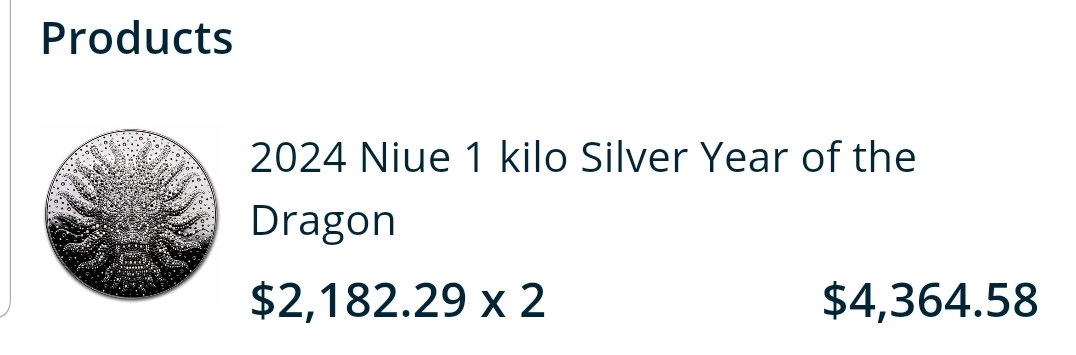 These Silver Niue Dragon Kilo Coins  have a Mintage of only 50... So i bought 2 🤭🤭🥳🥳 mahalo @Apmex #SilverSqueeze