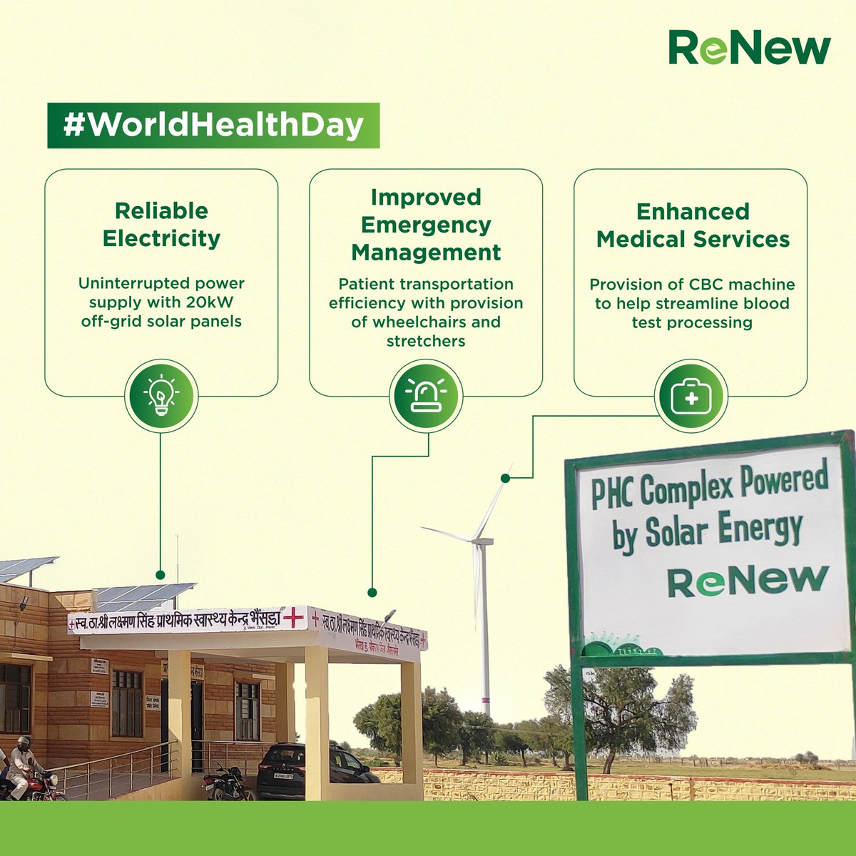 The primary health centre at Bhainsada, Jaisalmer—supported by ReNew—provides medical facilities to 3,000+ people every month, serving villages within a 20 km radius. Affordability and accessibility are critical to bringing healthcare within reach of those who need it the most.…