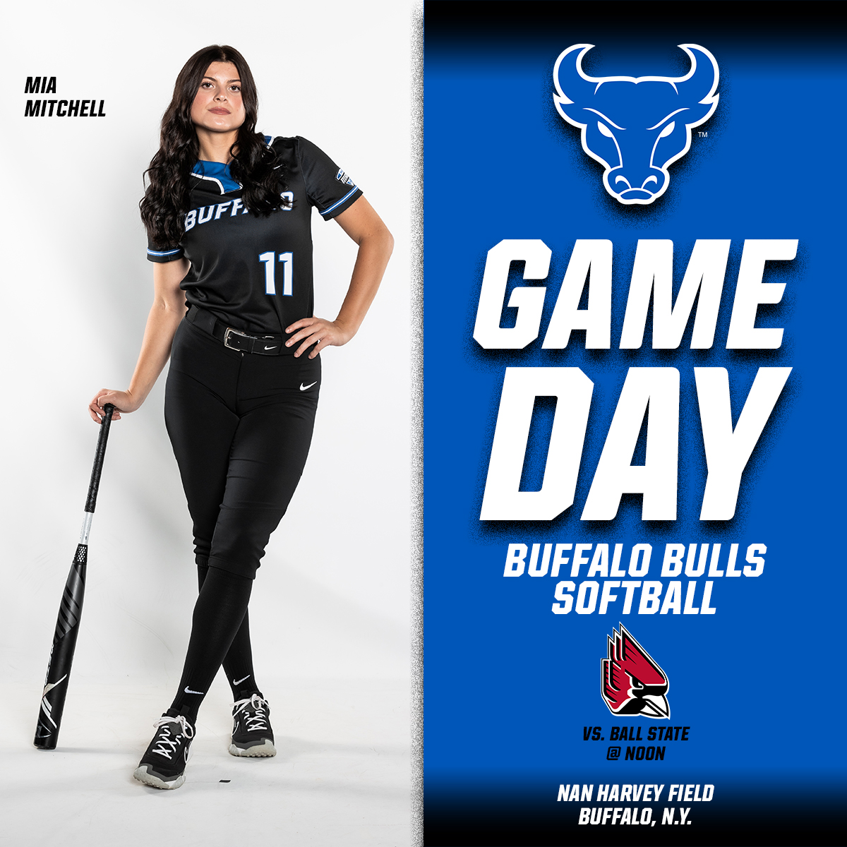 🥎🔵𝗚𝗔𝗠𝗘𝗗𝗔𝗬🥎⚪️ Winner takes the series! 🆚 Ball State ⏰ Noon 📍 Buffalo, N.Y. 🏟️ Nan Harvey Field 📊 tinyurl.com/5cdhjs5x 📺 YouTube: tinyurl.com/ua86vcy9 #UBhornsUP #MACtion