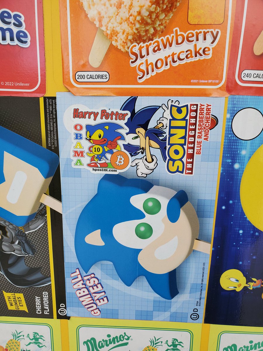 Sonic the Hedgehog loves ice cream. 
#HarryPotterObamaSonic10Inu
#TheStickerIsBitcoin