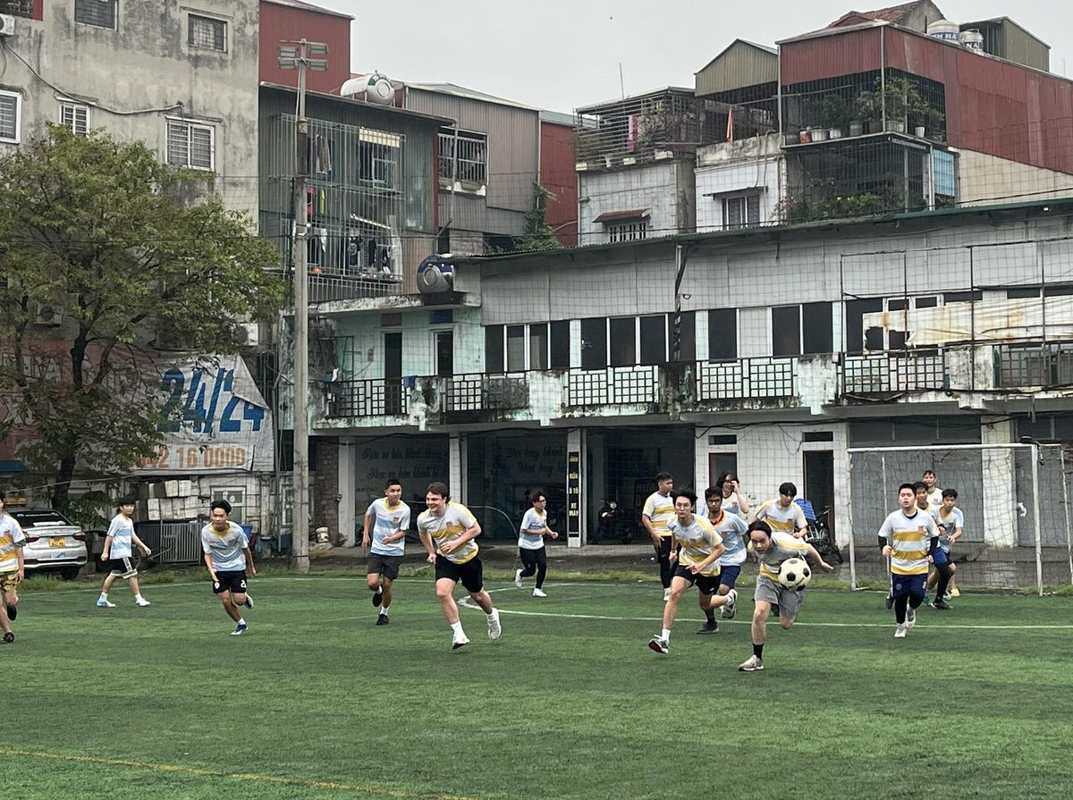 It's a rainy Sunday in Hanoi, but the kids of Blue Dragon are excited to get out on the football field with our friends from @BCHigh. Giving young people an opportunity to play, especially through sports, is an important part of Blue Dragon's work.