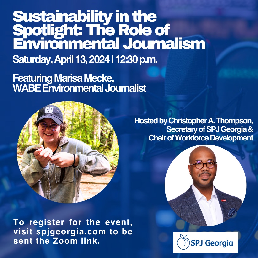 Join @SPJGeorgia's @ChrisArmond_ and @wabenews' @marisamecke in a conversation about the role of environmental journalism and much more. Sign up here: ticketsource.us/spj-georgia/su…