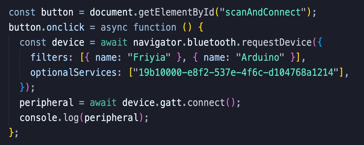 BLE in the Chrome browser is different then mobile but not too difficult to implement and understand. I'll start planning a video for this 🤔! PS - I am actually planning to do a different BLE topic soon, this was just a cool topic I found while researching something else. I