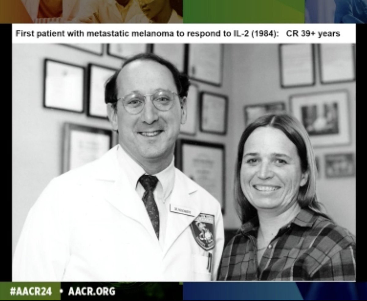 A truly deserved 🏅@AACR Award for Lifetime Achievement in Cancer Research #AACR24. Congratulations Dr. Steven Rosenberg @theNCI! Incredible & heartwarming award lecture summarising >40 years of work - relentlessly pushing the boundaries of immunotherapy! Truly inspirational.