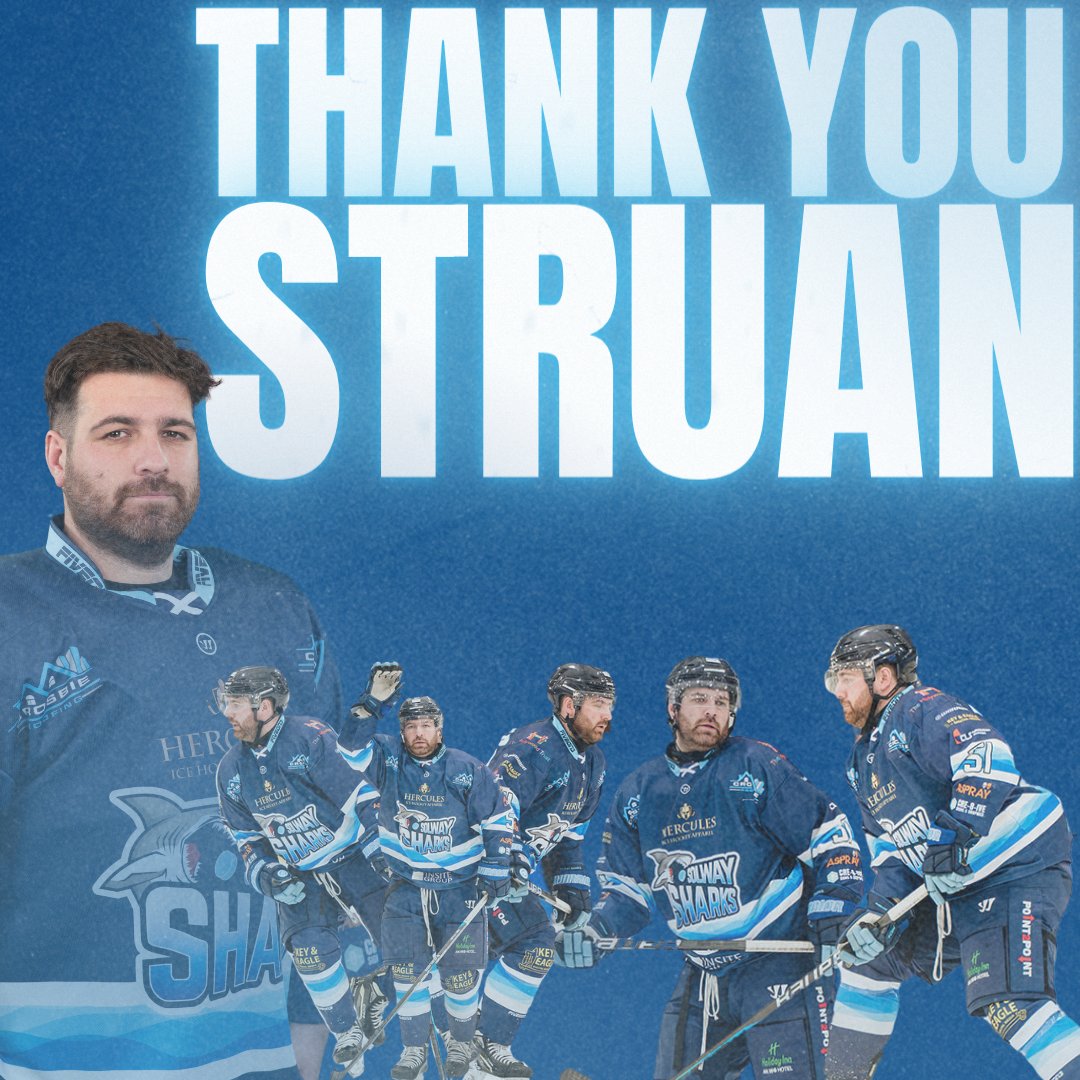 After 535 games and 16 seasons as a Shark Captain Struan Tonnar is hanging up the skates. #51 has recorded a total of 535 games, 306 goals, 229 points and a total of 690 PIMS in 16 seasons as a Solway Shark 🦈 Thank you, Struan! Best of luck in your retirement 💙