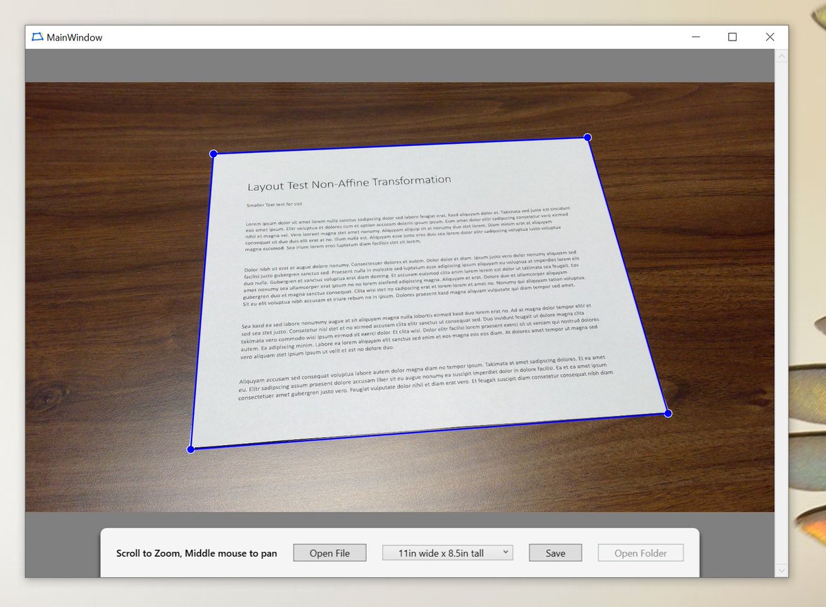 TheJoeFin's tweet image. Made another tool to correct perspective distortion! Turning a photo of a piece of paper into a perfectly square rectangle!

github.com/TheJoeFin/Magi…
#dotnet #windowsDeveloper #ImageMagick #OpenSource #indieDev