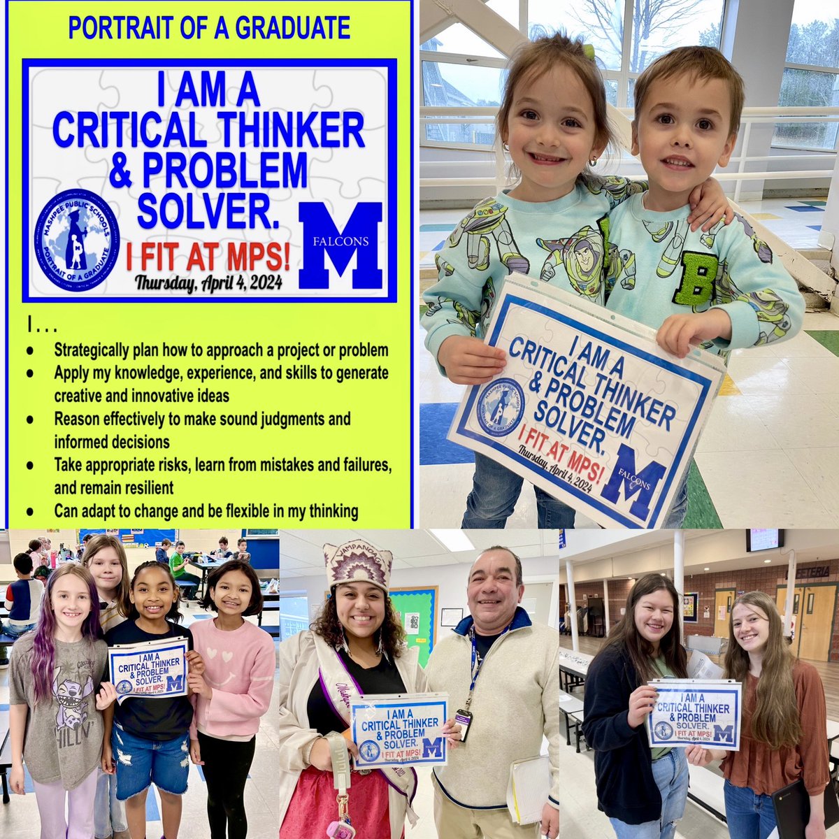 Last Thursday’s Portrait of a Graduate competency in #Mashpee:  WE ARE CRITICAL THINKERS AND PROBLEM SOLVERS.