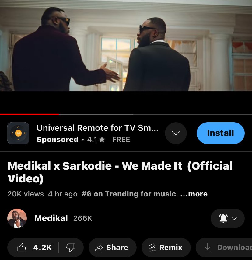 poswura's tweet photo. Go and stream it 
We re on #6 trending 
Let’s get to #1 
#Wemadeit  Medikal Shatta wale 
#PlanningandPlotting #Sarkodie https://t.co/bxdLflK6CG