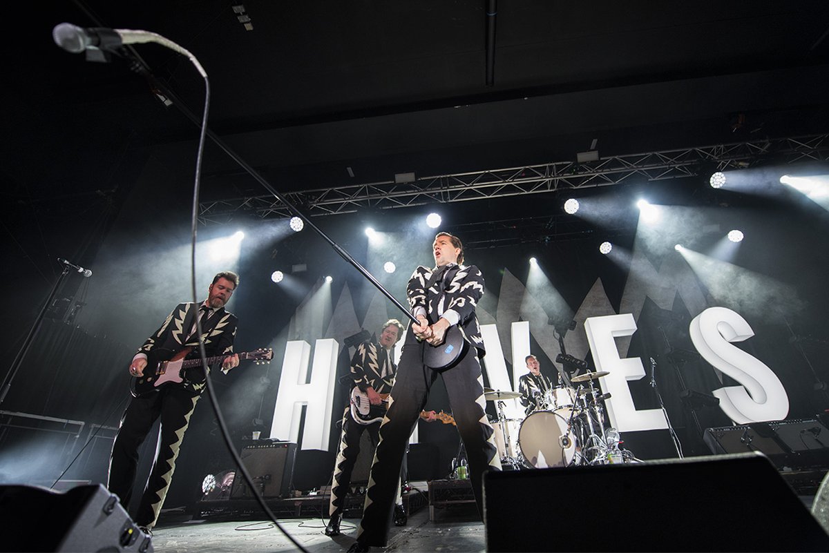 Swedish band @TheHives brought their highly energetic and dynamic stage presence to @MancAcademy with their distinctive black and white attire and garage rock sound. #thehives Shot for @louderthanwar - live review coming soon..