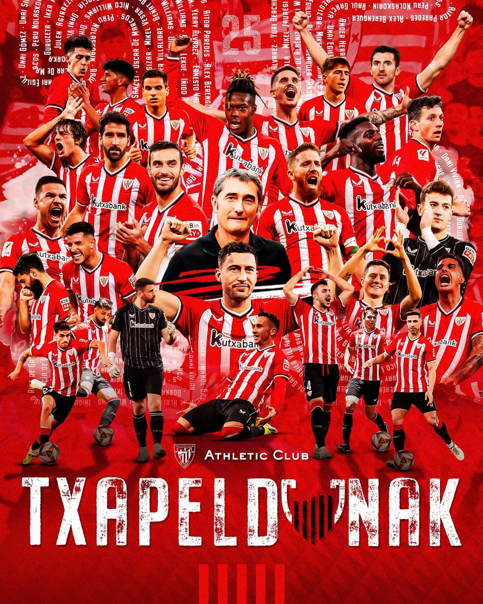 🏆 TXAPELDUNAK 🏆 Copa no.2️⃣5️⃣ is coming home, family Forty years later, Athletic Club lift a major trophy again. #UniqueInTheWorld 🏆 #AthleticRCDMallorca