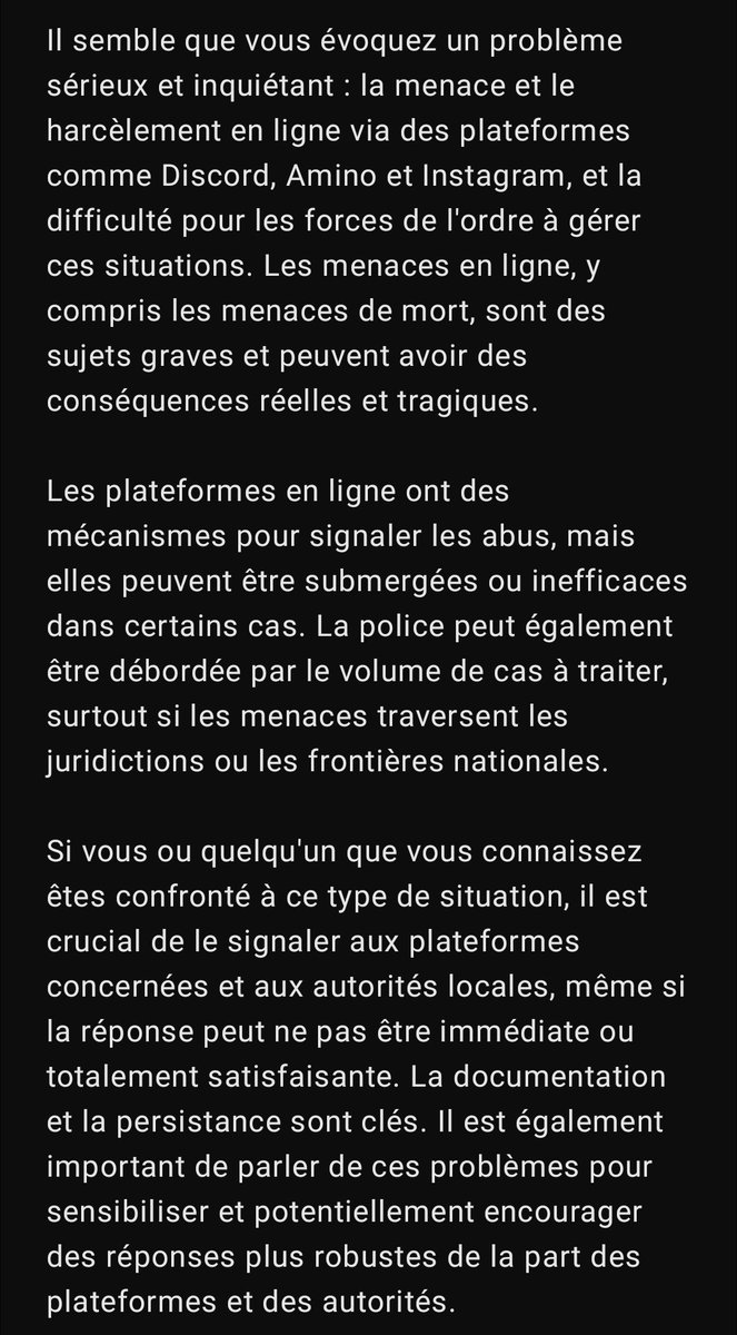 Arrêter de dire des excuses lis ce message 
@PoliceNationale @prefpolice @discord @discord_fr @AminoApps @instagram #StopCyberbullying #CyberSafety  #SpeakUp #InternetSafety #ReportAbuse