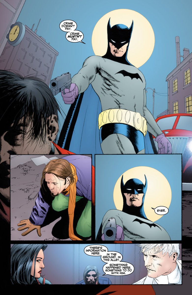 Multiverse of Batmen

'Batman/Planetary: Night on Earth #1' (2003)
Art by John Cassaday and David Baron
Story by Warren Ellis @warrenellis 
Letters by Comicraft's Wes Abbott