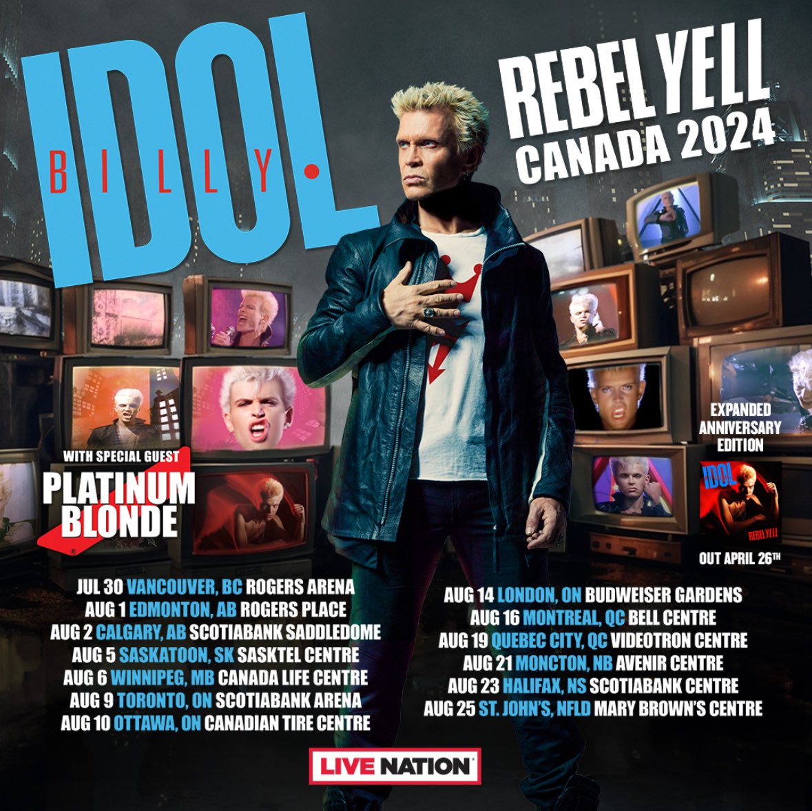 Incredible open to help launch @BillyIdol Canadian Tour