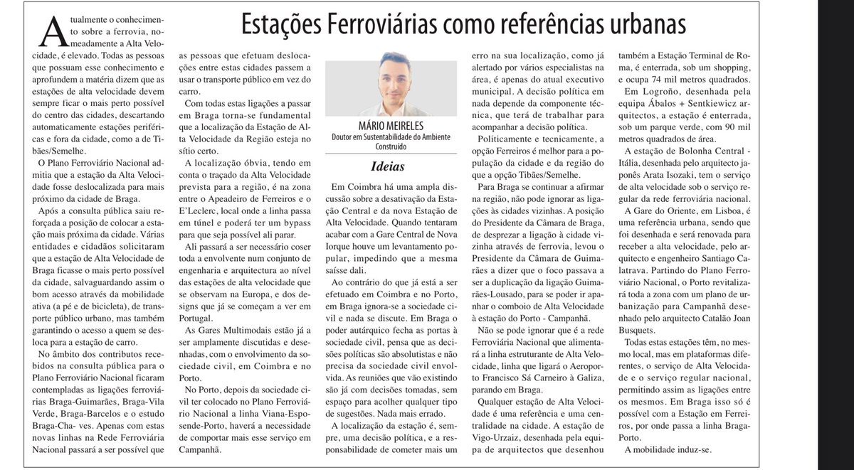 Estações Ferroviárias como referências urbanas

#ferrovia #mobilidade #altavelocidade #estacoes #ferreiros #estacaobraga #braga #referenciasurbanas