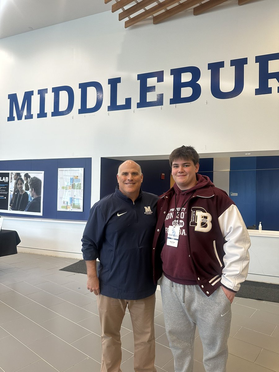 Had an amazing time at Middlebury today! Thank you so much @MiddCoachCaputi , @CoachMarsella , and @MiddFBMandigo for having me. Can’t wait to be back here soon! @DBP_Football @Coach_Stotts @CoAcHKeLZZz3 @libbieguy