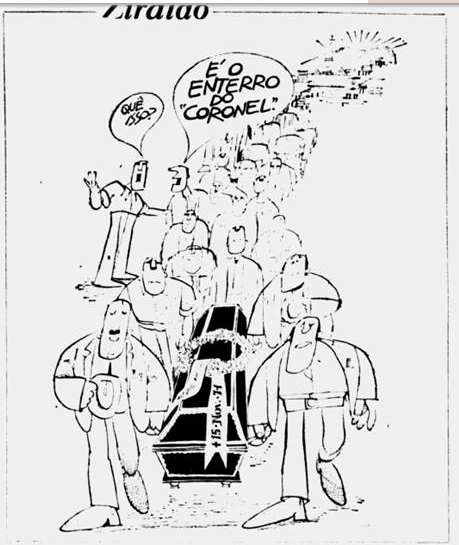 GetulioMirai's tweet photo. ZIRALDO ETERNO E ATUAL. Essa charge do JB de 19/11/1974, resume a derrota da ARENA nas urnas quando a oposição (MDB) elegeu 16 senadores em 22 Estados brasileiros que disputaram a eleição naquele ano.  VIVA ZIRALDO. https://t.co/JRtTQjlIPX