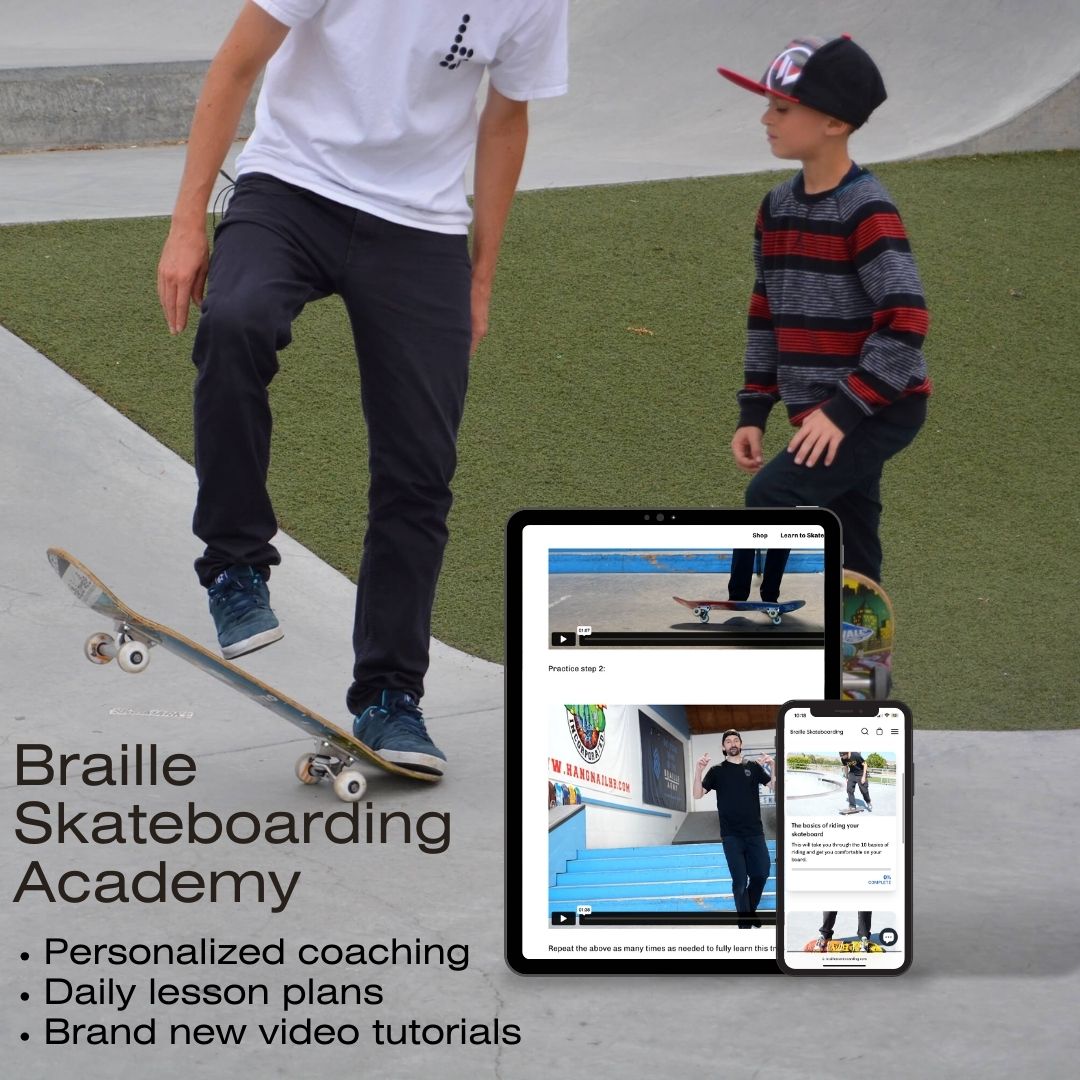Learn to skate using Braille Skateboarding Academy! 

#learntoskate #pushskateboarding