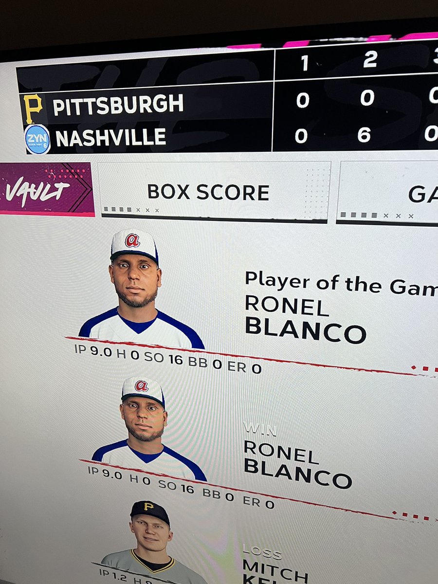 I just threw a perfect game in @MLBTheShow and no one in my life cares but s/o ronel blanco for making history again today